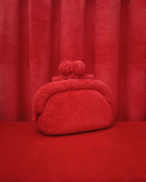 big kissing lock bag light brown