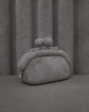 Big Kissing-Lock Bag Grey