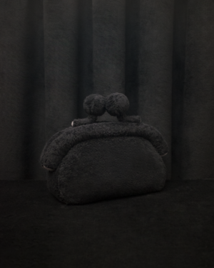 Big Kissing-Lock Bag Black Plush